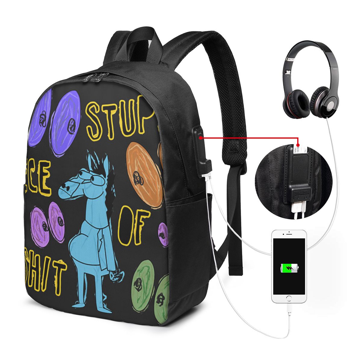 Laptop Bag - Рюкзак с изображением персонажа Bojack Horseman,