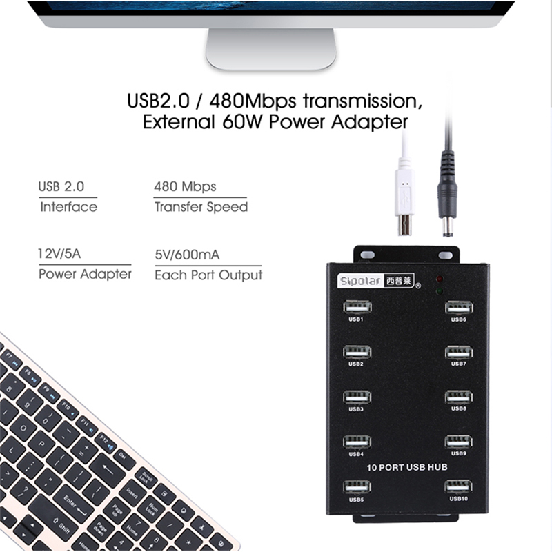 USB-хаб Sipolar A-300 на 10 по – обзор и цена Usb Hub