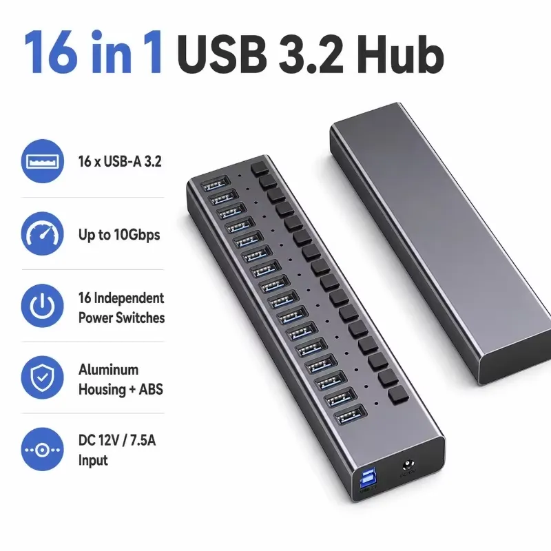 AP01: 16-портовый USB 3.2 Gen2 – обзор и цена Usb Hub