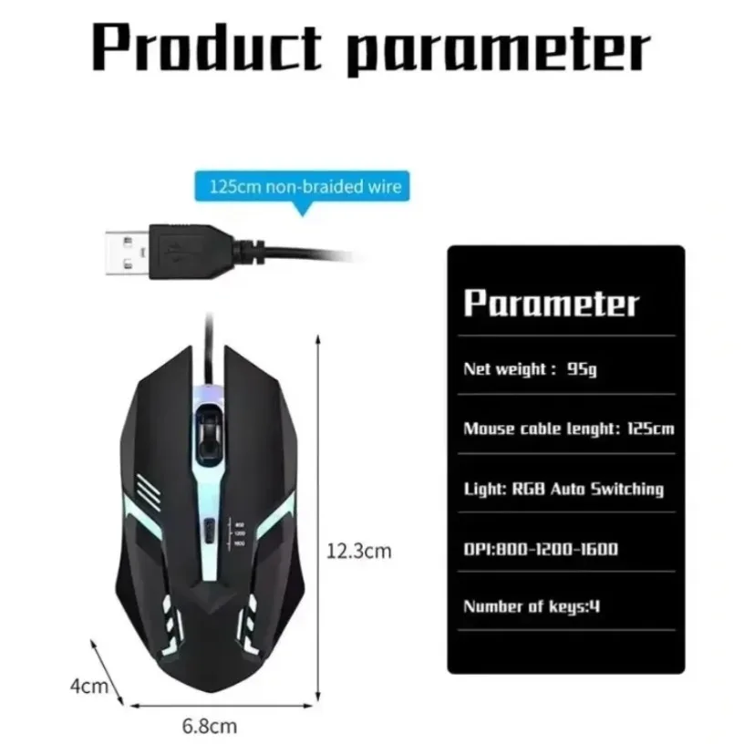 Яркая проводная игровая мышь с – обзор и цена Laptop Mouse