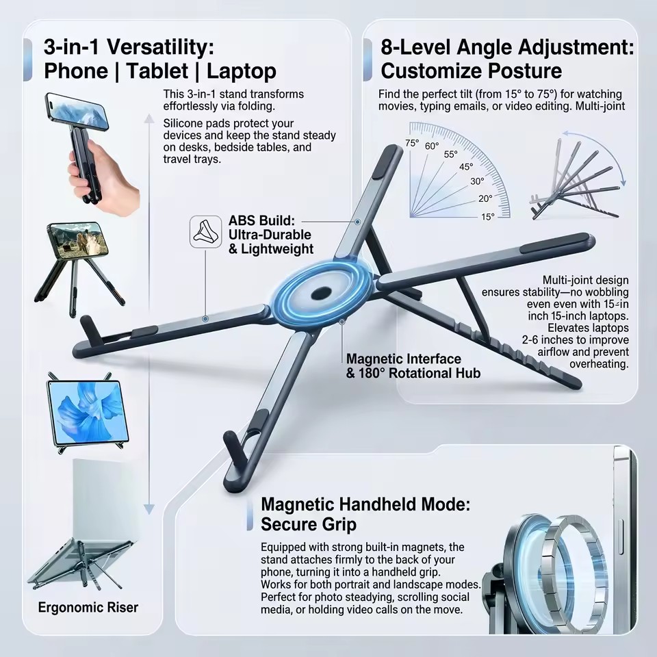 Портативный магнитный держател – обзор и цена Laptop Stand