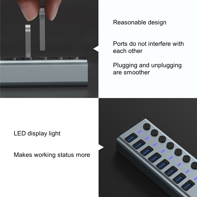 USB-концентратор 3.0 с 10 порт – обзор и цена Usb Hub