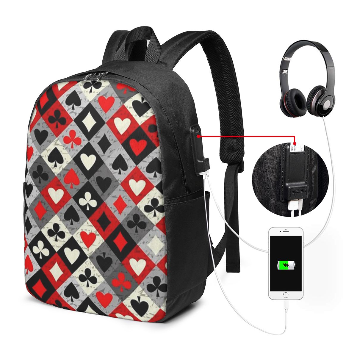 Рюкзак с принтом игральных кар – обзор и цена Laptop Bag