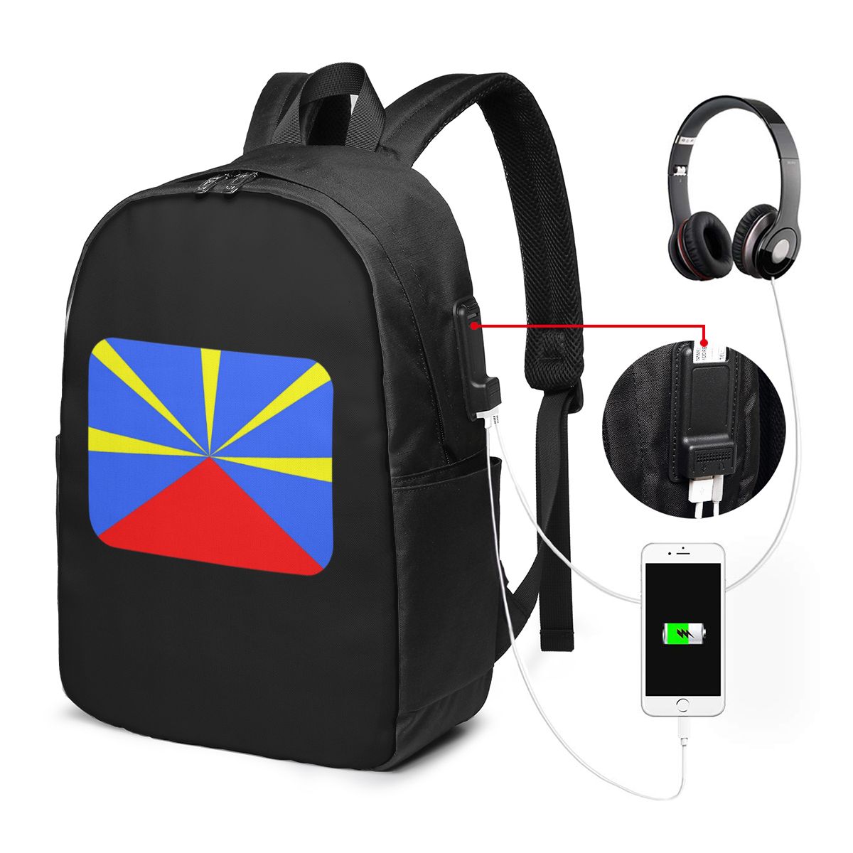 Рюкзак с флагом острова Реюньо – обзор и цена Laptop Bag