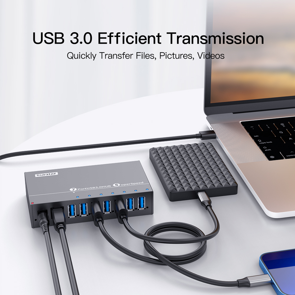 A173 7-портовый металлический  – обзор и цена Usb Hub