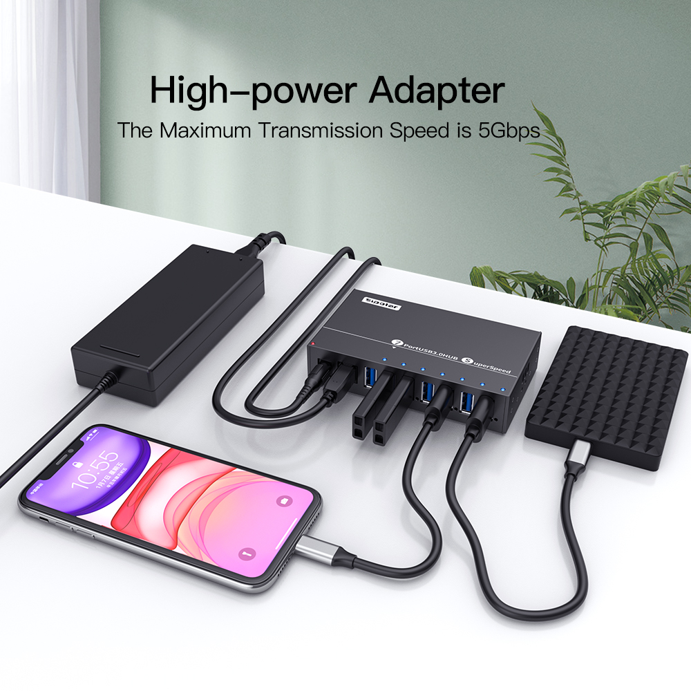 A173 7-портовый металлический  – обзор и цена Usb Hub