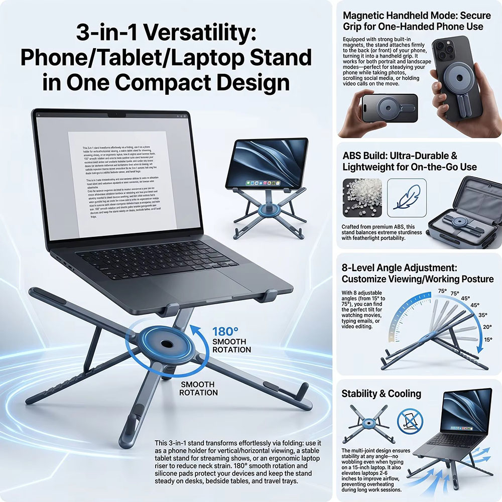 Портативный магнитный держател – обзор и цена Laptop Stand